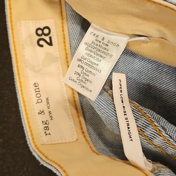 💕RAG & BONE💕 Piper Low Rise Straight Leg Button Fly Jeans Hermosa Blue 28 NWT - Picture 16 of 16
